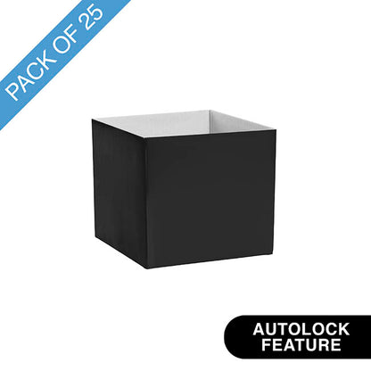 Mini Posy Box Gloss Autolock Base Pk25 Black (13x12cmH)