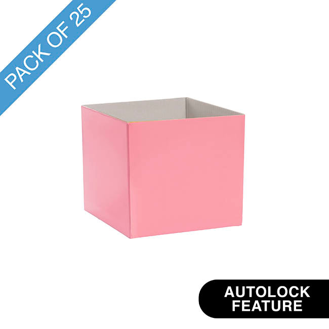 Mini Posy Box Gloss Autolock Base Pk25 Baby Pink (13x12cmH)