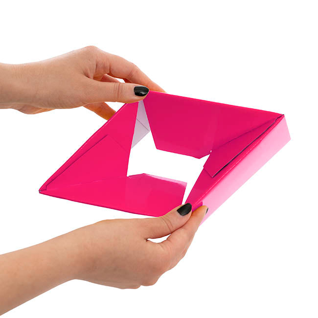Mini Posy Box Gloss Autolock Base Pk25 Hot Pink (13x12cmH)
