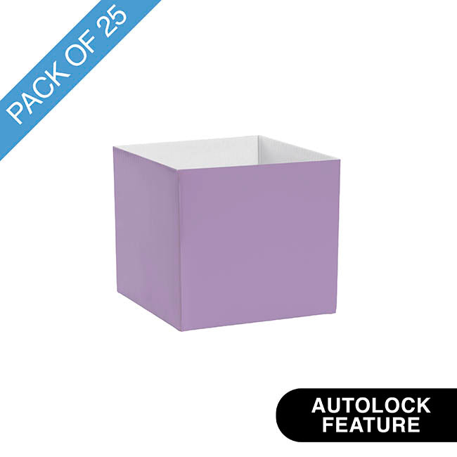 Mini Posy Box Gloss Autolock Base Pk25 Lavender (13x12cmH)