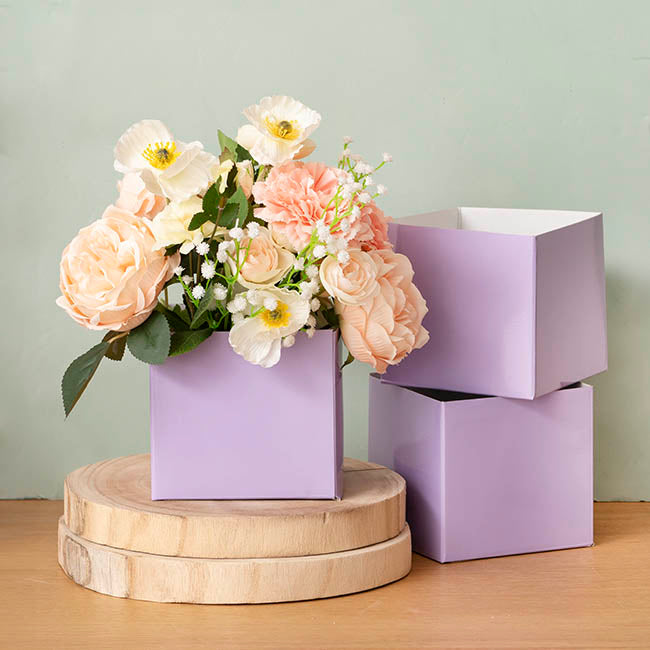 Mini Posy Box Gloss Autolock Base Pk25 Lavender (13x12cmH)