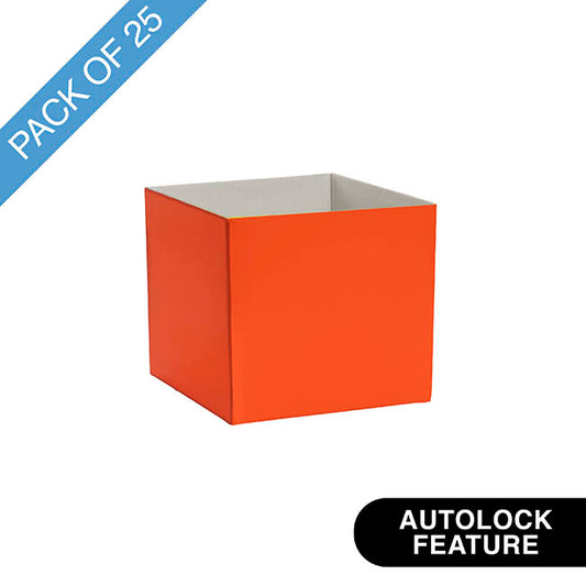 Mini Posy Box Gloss Autolock Base Pk25 Orange (13x12cmH)