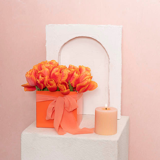 Mini Posy Box Gloss Autolock Base Pk25 Orange (13x12cmH)