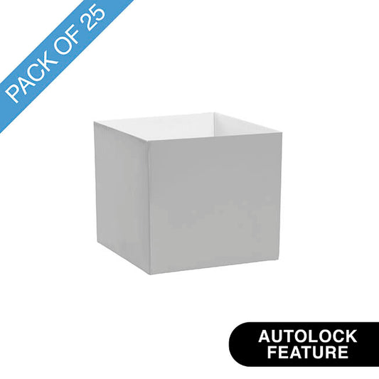Mini Posy Box Gloss Autolock Base Pk25 Silver (13x12cmH)