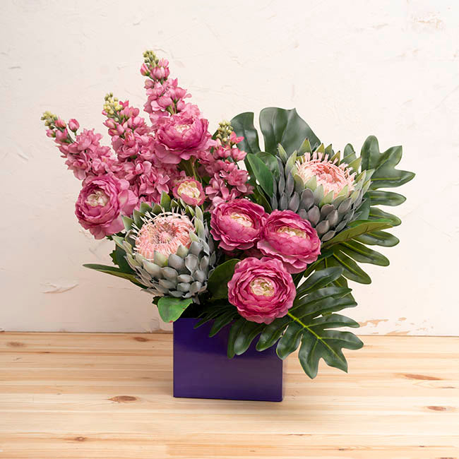Mini Posy Box Gloss Autolock Base Pk25 Violet (13x12cmH)