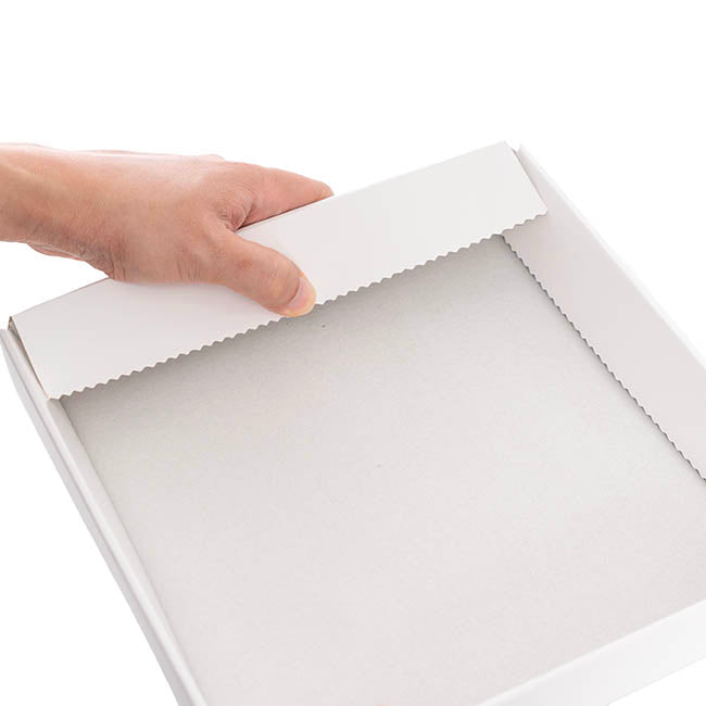 Posy Box Lid Large Gloss White Pack 10 (22x22x4cmH)