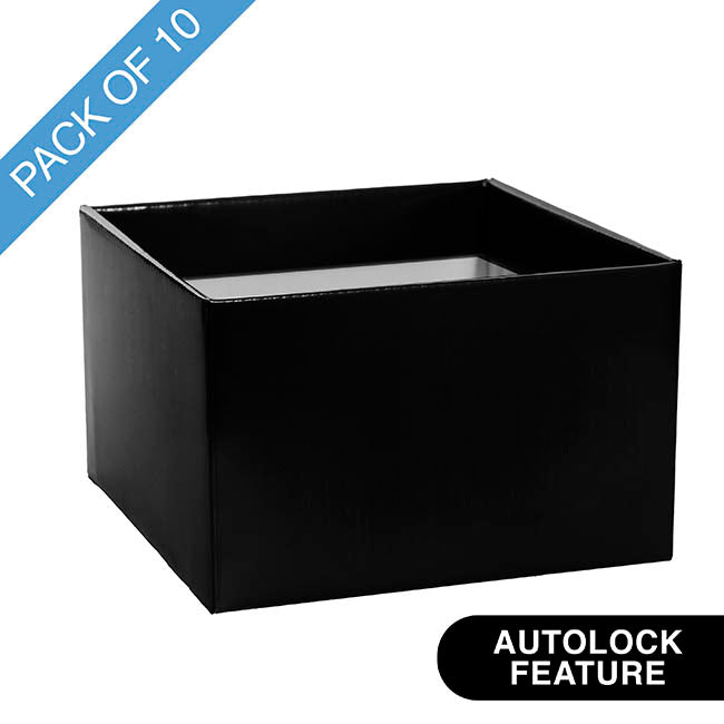 Large Posy Box Autolock Base Pack 10 Black (22x14cmH)