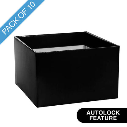 Large Posy Box Autolock Base Pack 10 Black (22x14cmH)