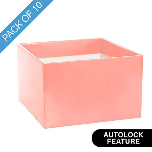 Large Posy Box Autolock Base Pack 10 Baby Pink (22x14cmH)