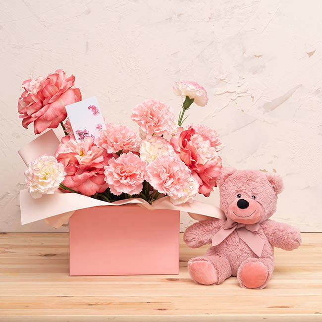 Large Posy Box Autolock Base Pack 10 Baby Pink (22x14cmH)