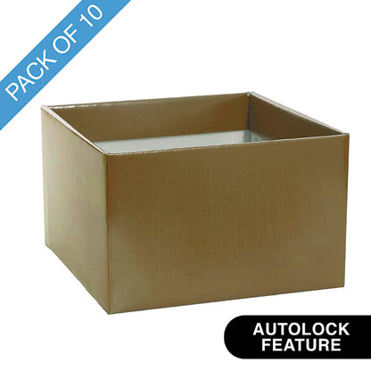 Large Posy Box Autolock Base Pack 10 Gold (22x14cmH)