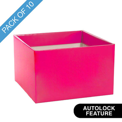 Large Posy Box Autolock Base Pack 10 Hot Pink (22x14cmH)