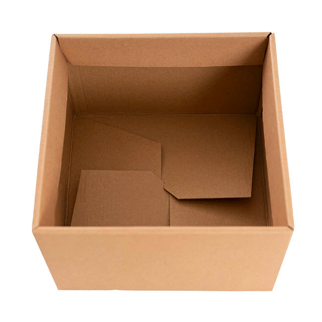 Large Posy Box Autolock Base Pack 10 Kraft Brown (22x14cmH)