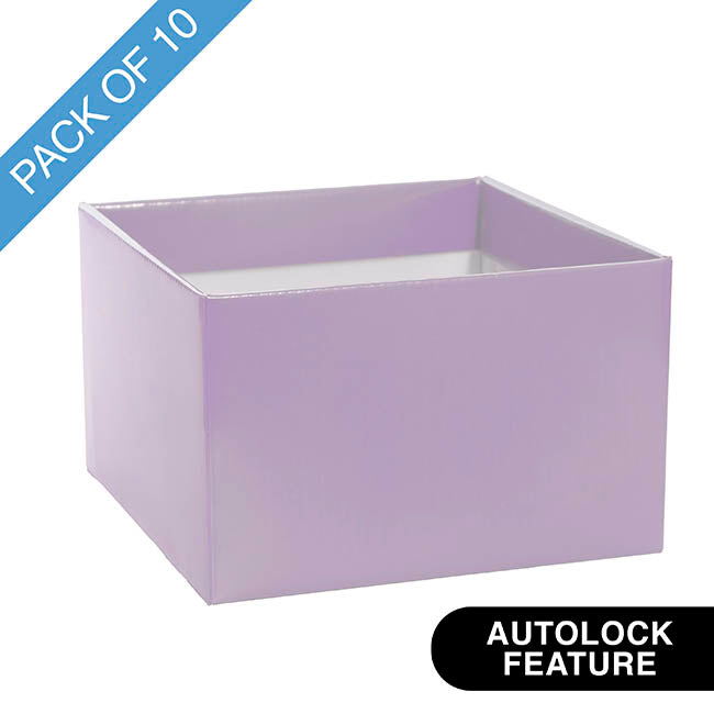 Large Posy Box Autolock Base Pack 10 Lavender (22x14cmH)