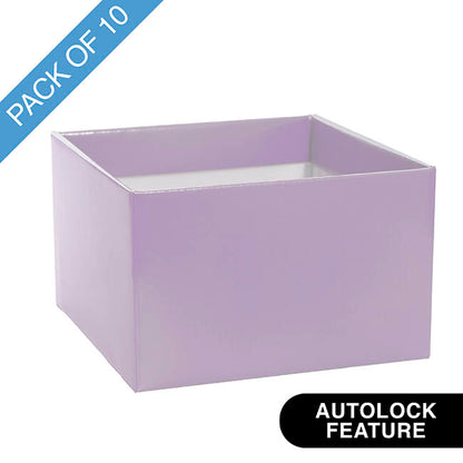 Large Posy Box Autolock Base Pack 10 Lavender (22x14cmH)