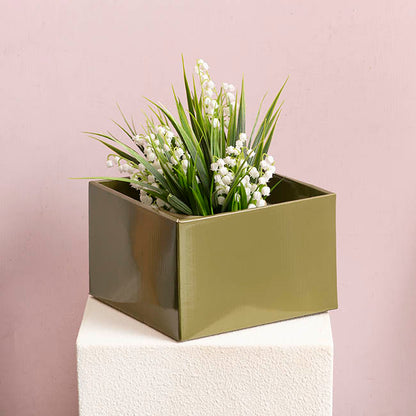Large Posy Box Autolock Base Pack 10 Moss Green (22x14cmH)