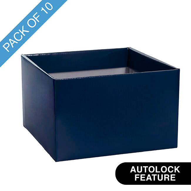 Large Posy Box Autolock Base Pack 10 Navy Blue (22x14cmH)