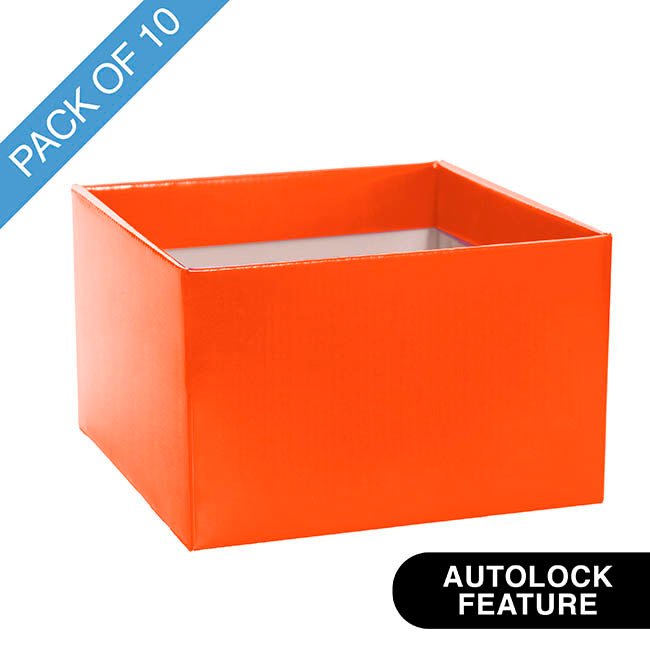 Large Posy Box Autolock Base Pack 10 Orange (22x14cmH)