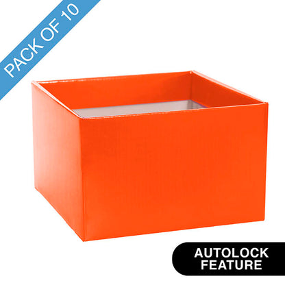 Large Posy Box Autolock Base Pack 10 Orange (22x14cmH)