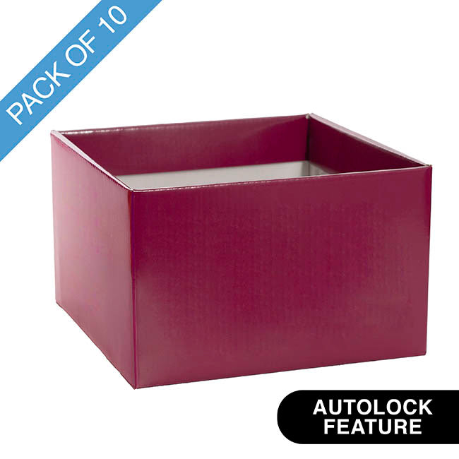 Large Posy Box Autolock Base Pack 10 Sugar Plum (22x14cmH)
