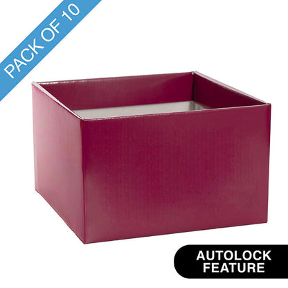 Large Posy Box Autolock Base Pack 10 Sugar Plum (22x14cmH)