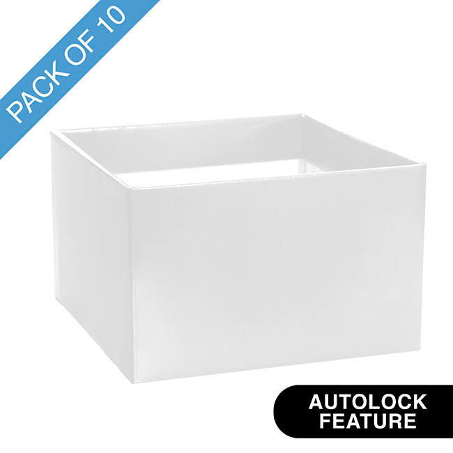 Large Posy Box Autolock Base Pack 10 White (22x14cmH)
