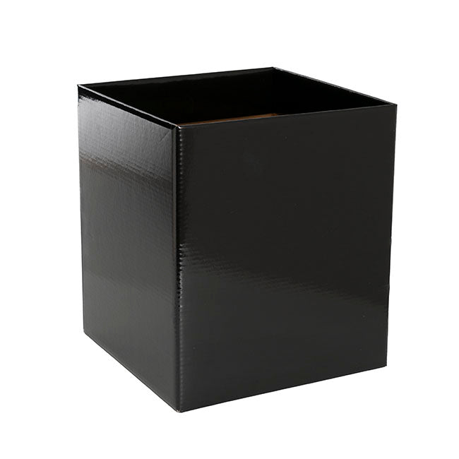 Gift Flower Box Tall Flat Pack Black (22x22x25cmH)