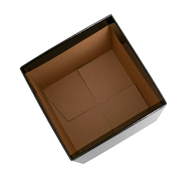 Gift Flower Box Tall Flat Pack Black (22x22x25cmH)