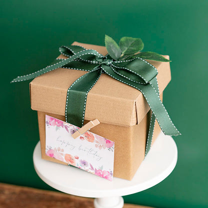 Gift Box with Lid Mini Flat Pack Matte Kraft (13x12cmH)