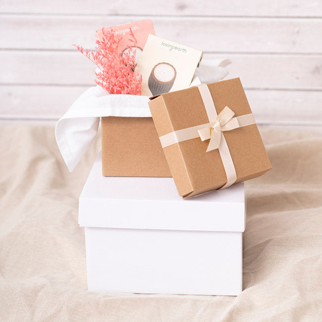 Gift Box with Lid Mini Flat Pack Matte Kraft (13x12cmH)