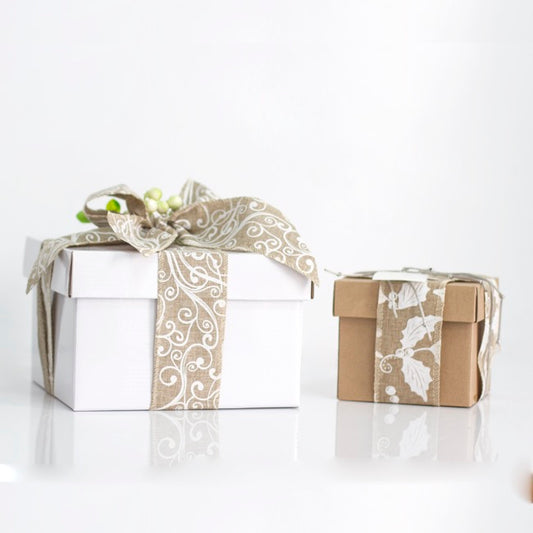 Gift Box with Lid Mini Flat Pack Gloss White (13x12cmH)