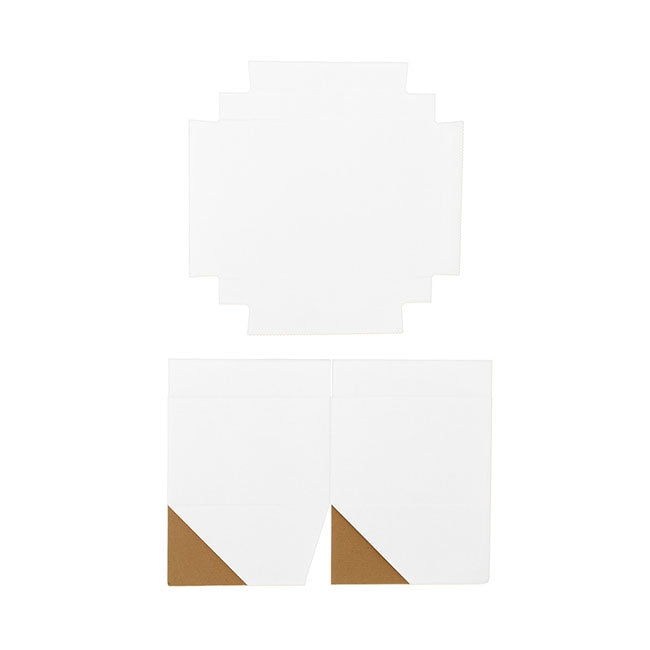 Gift Box with Lid Large Flat Pack Gloss White (22x14cmH)