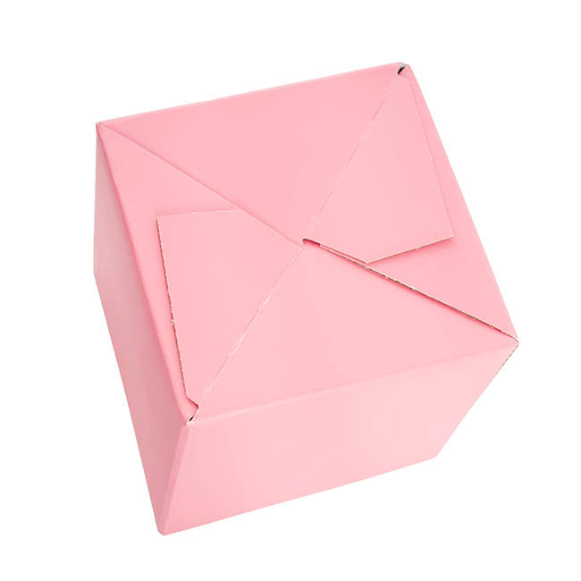 Gift Box with Lid Mini Flat Pack Gloss Pink Pk2 (13x12cmH)