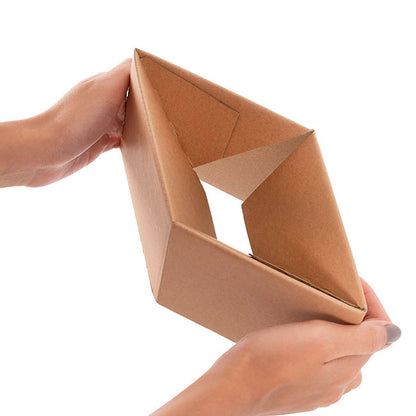 Gift Box with Lid Medium Flat Pack Kraft Brown Pk2(16x12cmH)