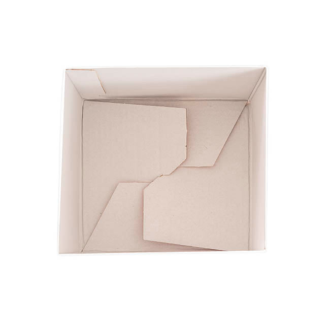 Gift Box with Lid Medium Flat Pack Gloss White Pk2(16x12cmH)