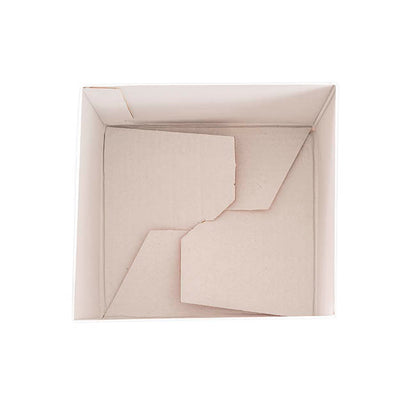 Gift Box with Lid Medium Flat Pack Gloss White Pk2(16x12cmH)