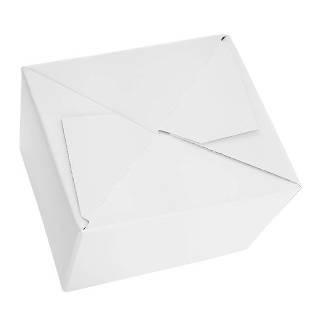 Gift Box with Lid Medium Flat Pack Gloss White Pk2(16x12cmH)