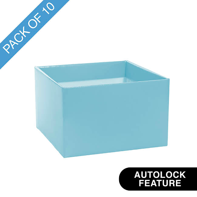 Medium No.6 Posy Box Autolock Base Pk10 Baby Blue (16x12cmH)