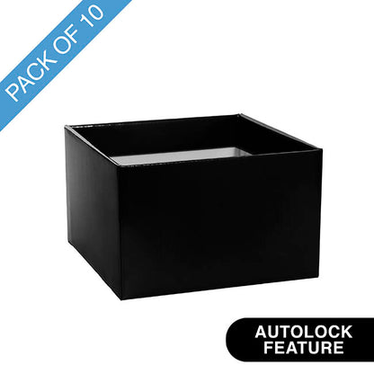 Medium No.6 Posy Box Autolock Base Pk10 Black (16x12cmH)