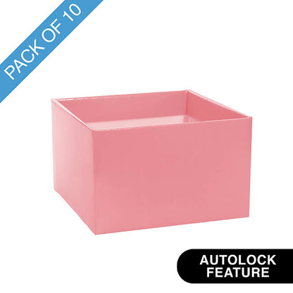 Medium No.6 Posy Box Autolock Base Pk10 Baby Pink (16x12cmH)