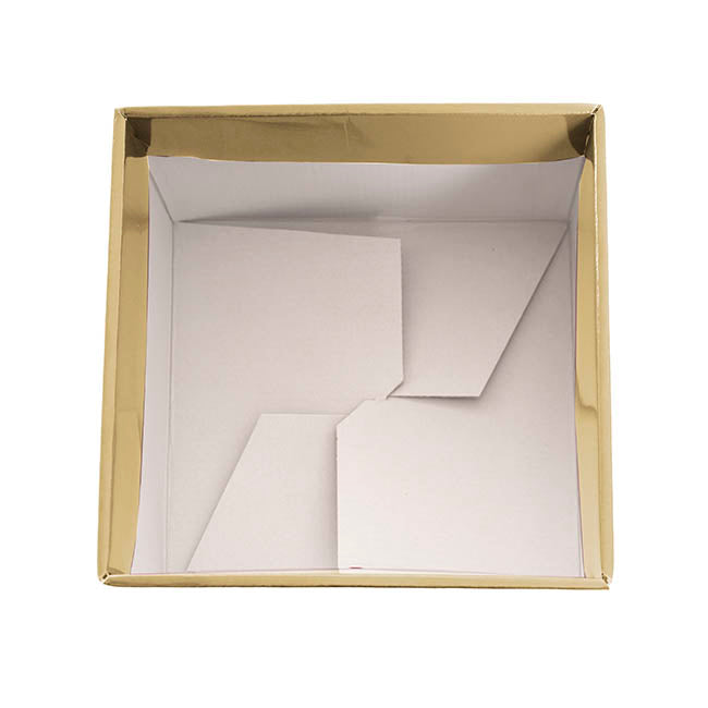 Medium No.6 Posy Box Autolock Base Pk10 Gold (16x12cmH)