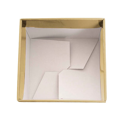 Medium No.6 Posy Box Autolock Base Pk10 Gold (16x12cmH)