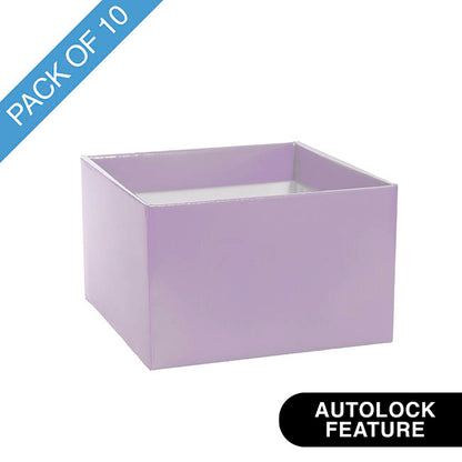 Medium No.6 Posy Box Autolock Base Pk10 Lavender (16x12cmH)