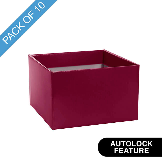 Medium No.6 Posy Box Autolock Base Pk10 SugarPlum (16x12cmH)