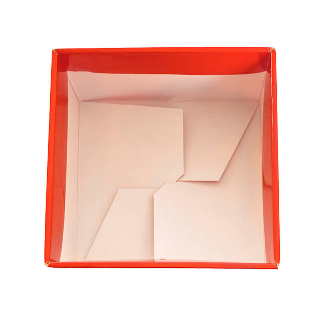 Medium No.6 Posy Box Autolock Base Pk10 Red (16x12cmH)