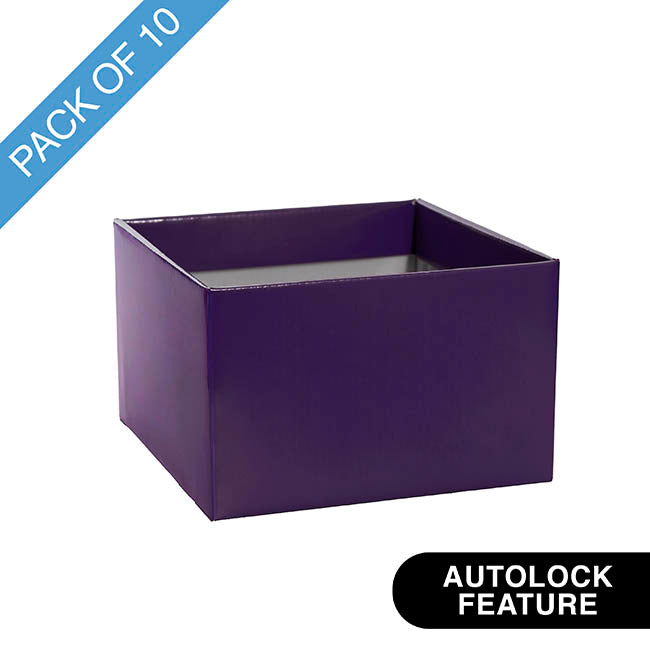 Medium No.6 Posy Box Autolock Base Pk10 Violet (16x12cmH)