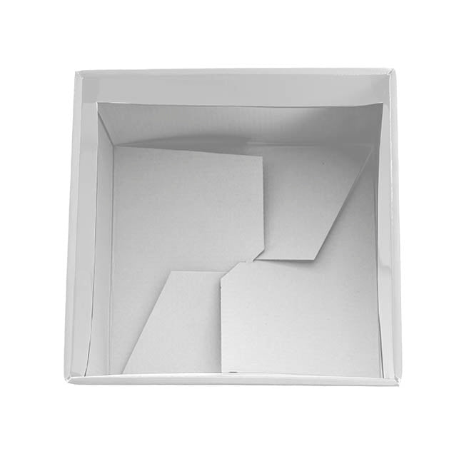 Medium No.6 Posy Box Autolock Base Pk10 White (16x12cmH)
