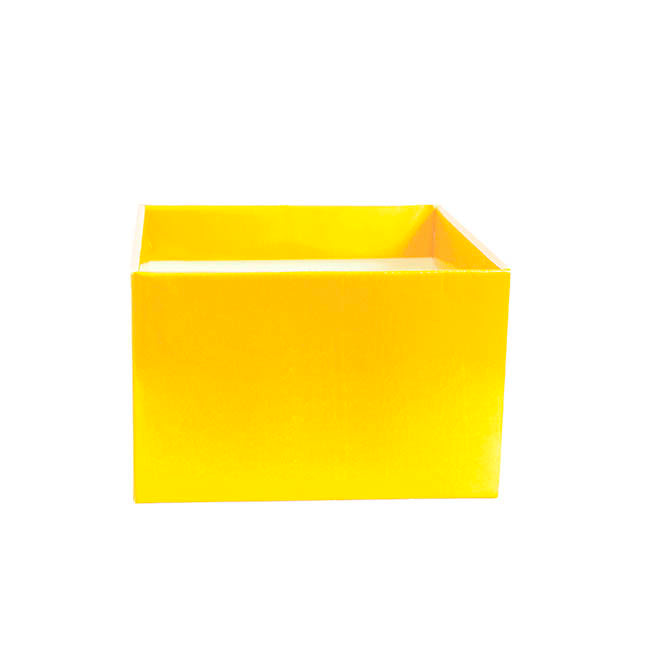 Medium No.6 Posy Box Autolock Base Pk10 Yellow (16x12cmH)