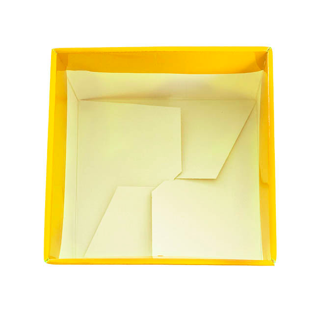 Medium No.6 Posy Box Autolock Base Pk10 Yellow (16x12cmH)