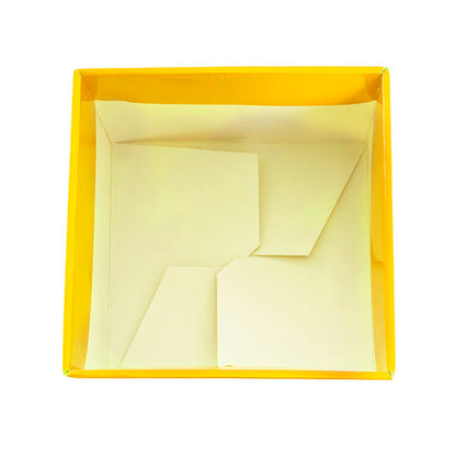 Medium No.6 Posy Box Autolock Base Pk10 Yellow (16x12cmH)